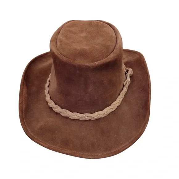 WALK ABOUT Leather Unisex Brown Made in Australia Hat Sz Small Safari Bush Hat - Picture 10 of 16